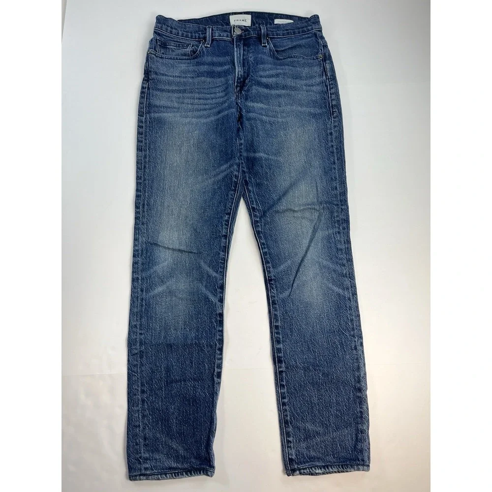 FRAME L'Homme Athletic Fit Jeans Mens 31x27 Blue Comfort Stretch Straight Leg